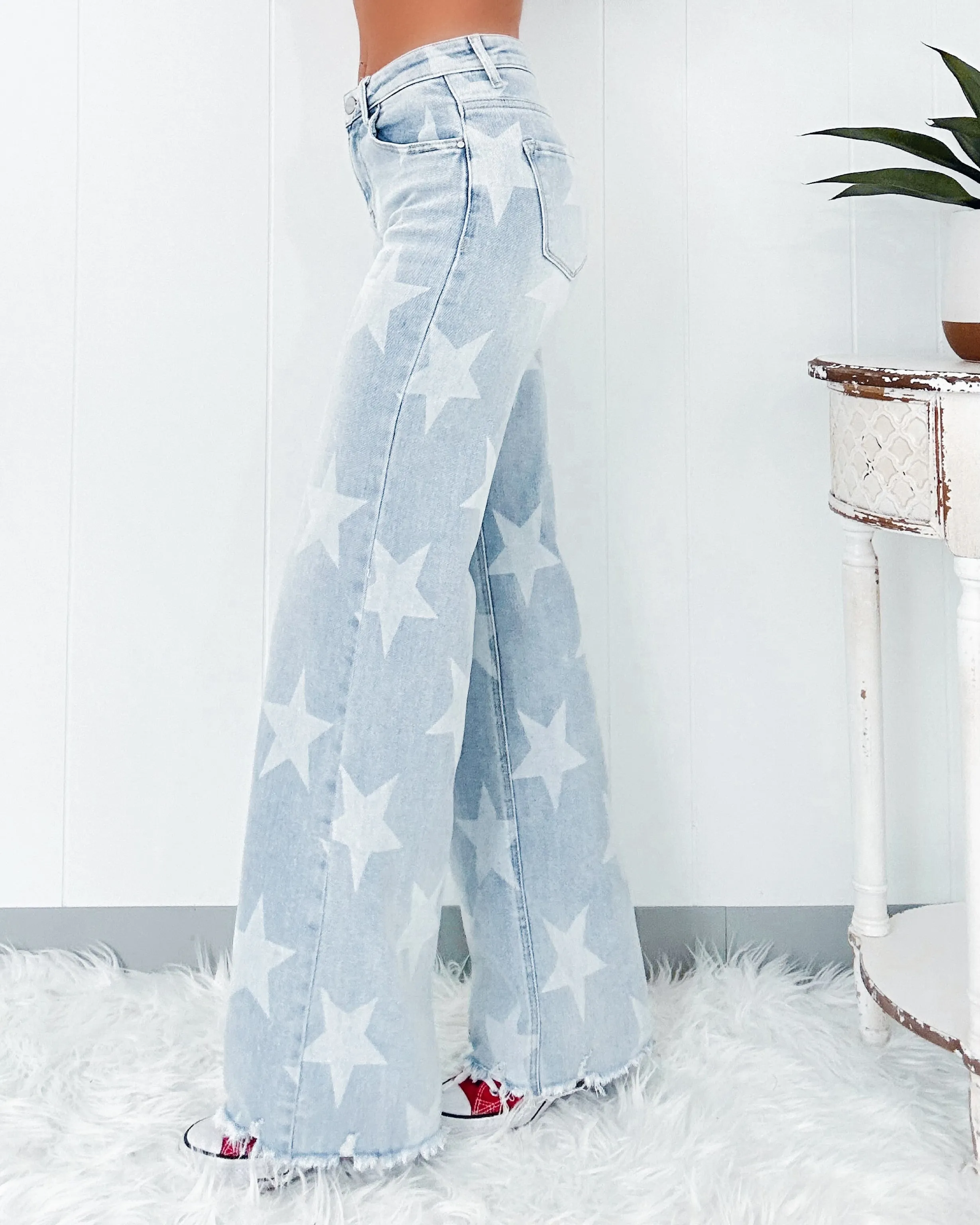 Starlet High Rise Wide Leg Jeans - Light