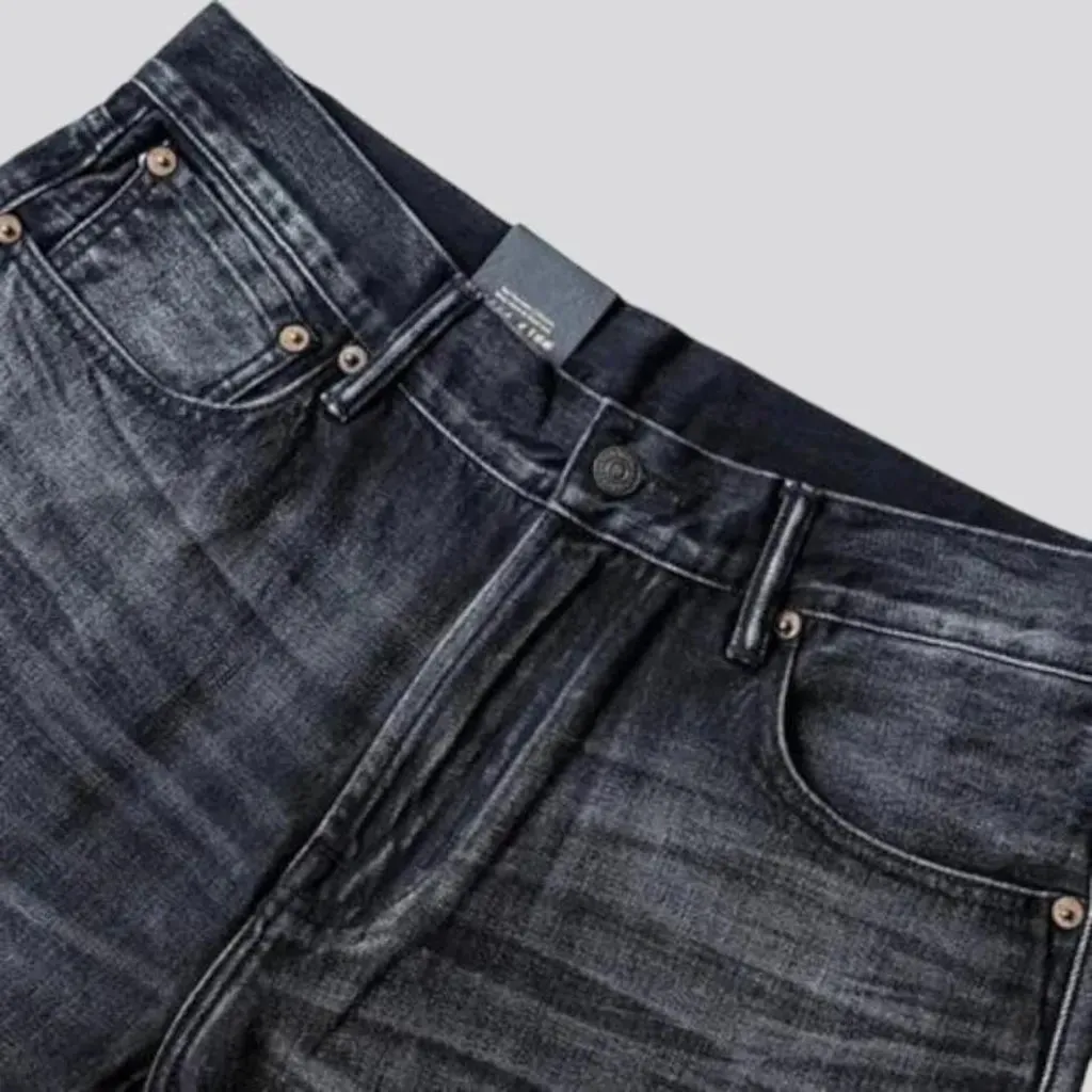 Stonewashed men's self-edge jeans