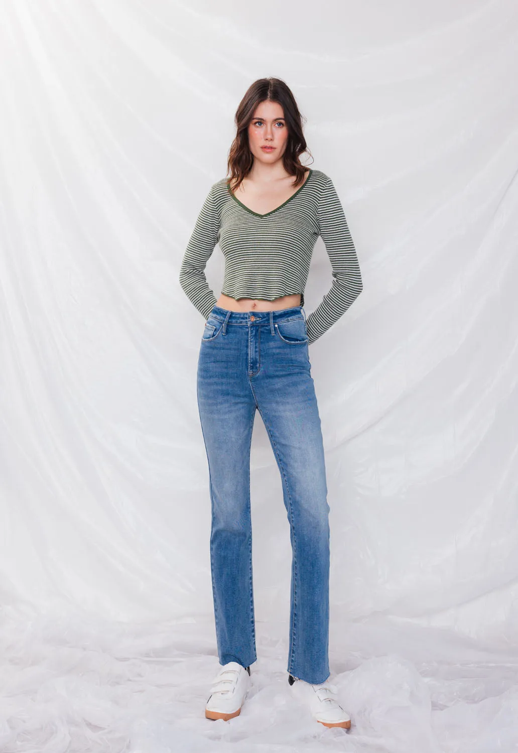 Super High Rise Mini Bootcut Jeans