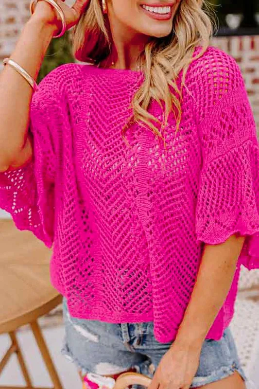 Take My Word Fuchsia Knit Top