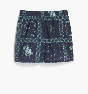 The Tiny Leo Short - Navy Floral Patchwork