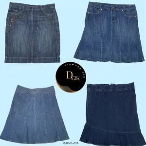 Trendy Y2K Denim Midi Skirt (GRF-11-015)