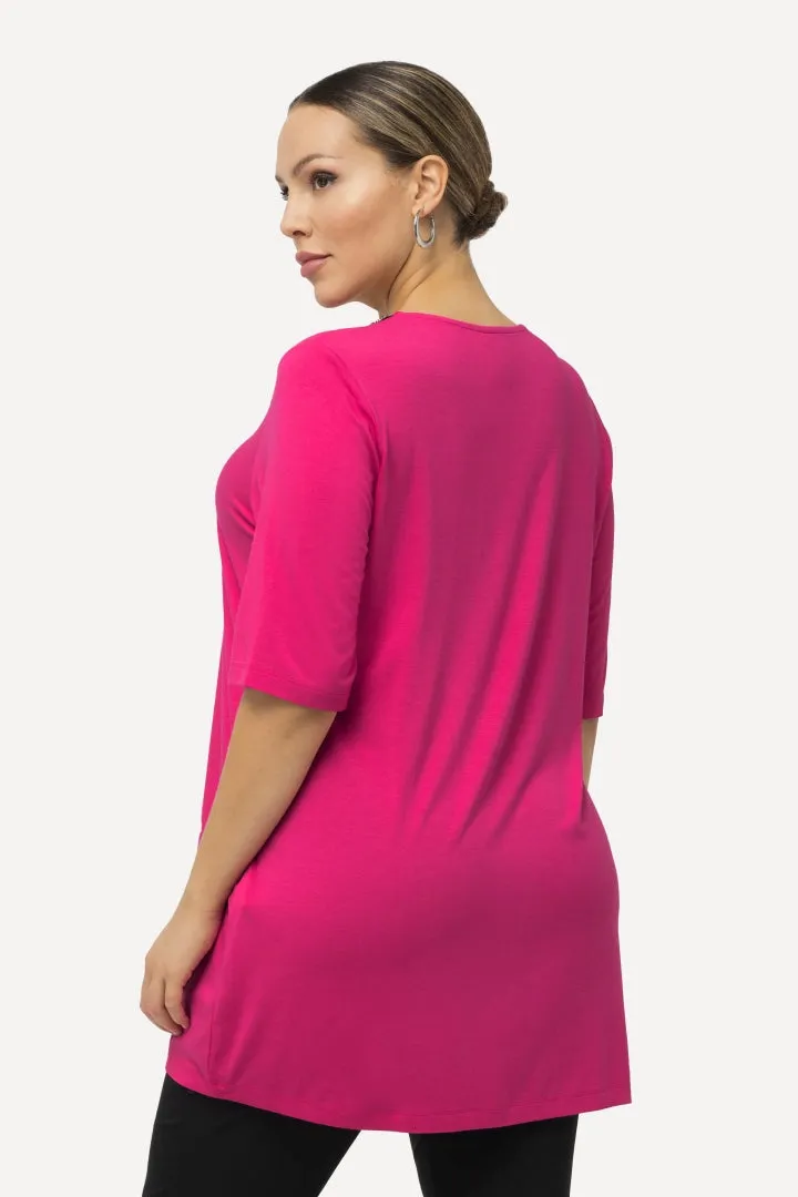 Ulla Popken Beaded Tunic in Pink