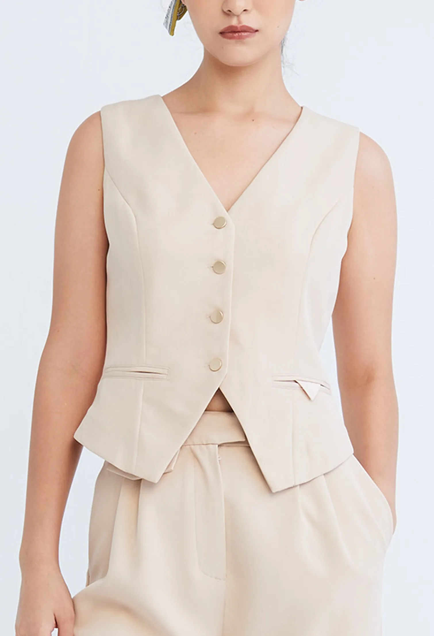 Versatile Polysoft Button-front V Cut Waistcoat