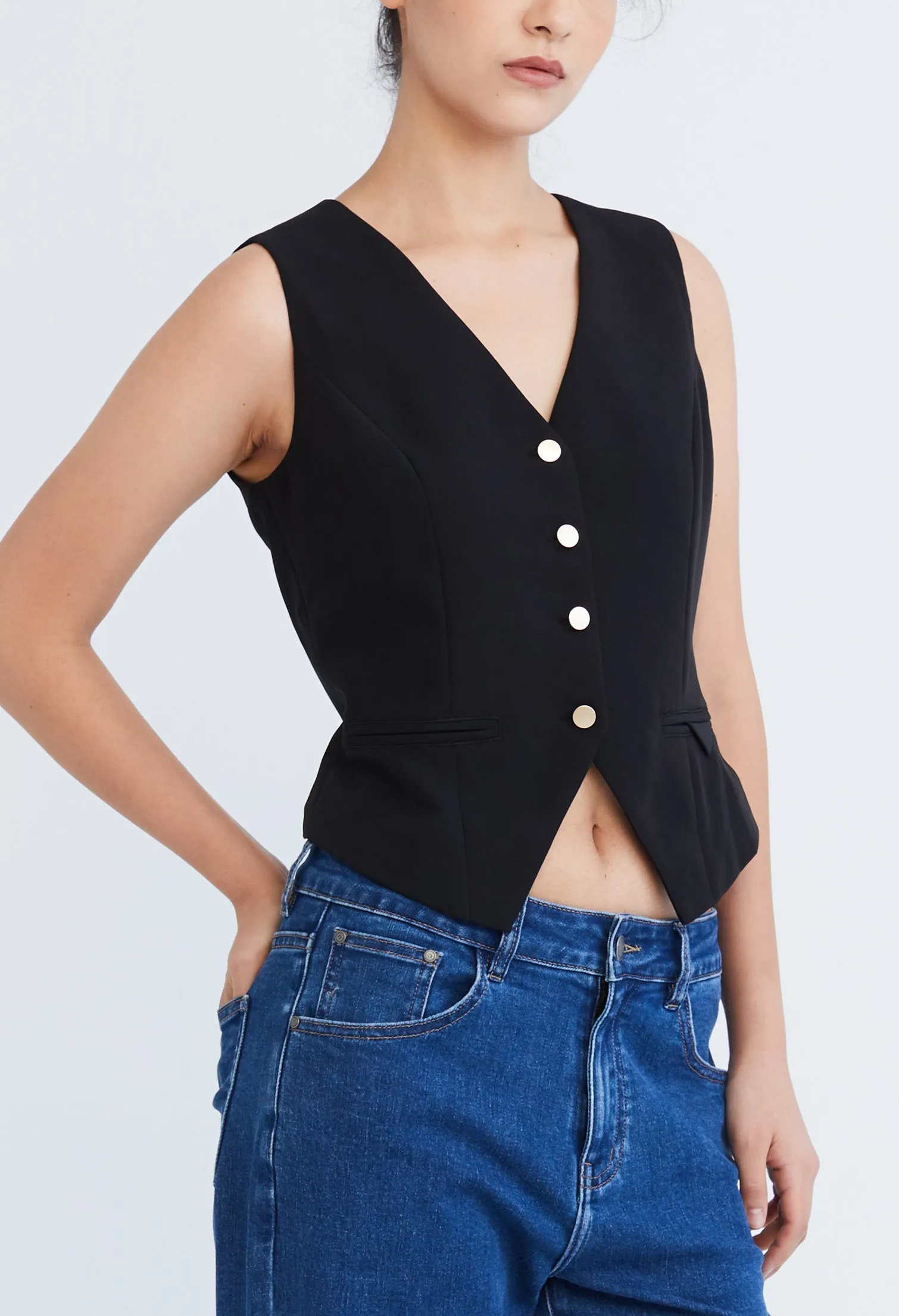 Versatile Polysoft Button-front V Cut Waistcoat