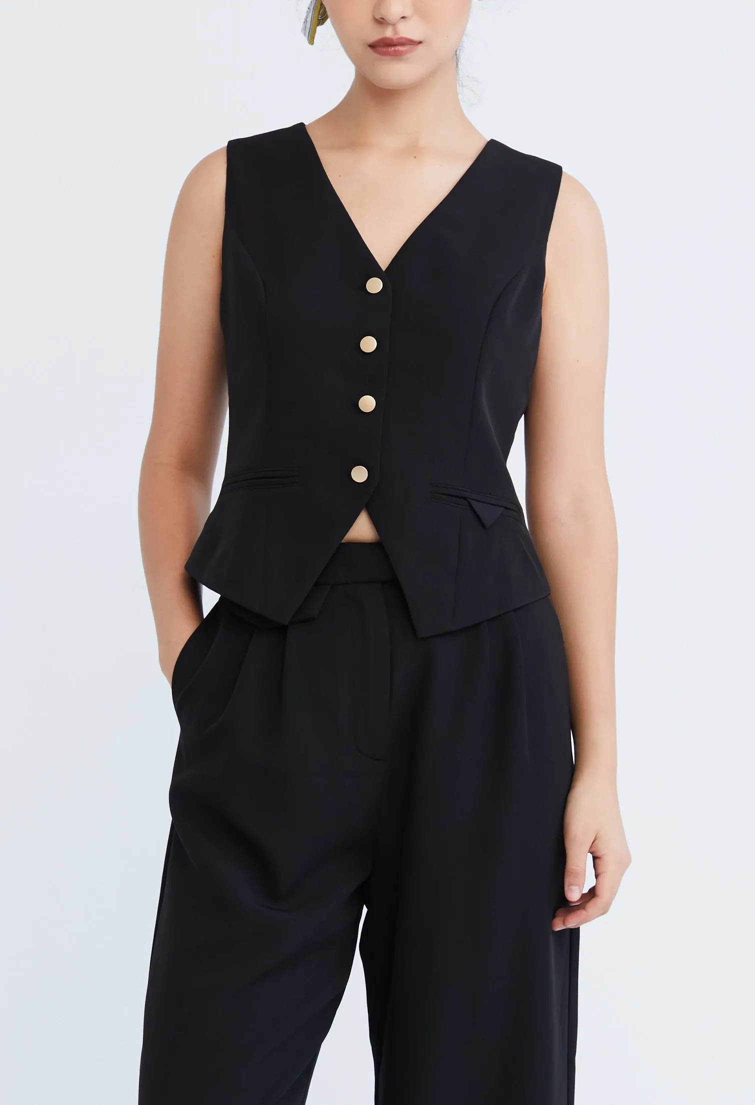 Versatile Polysoft Button-front V Cut Waistcoat