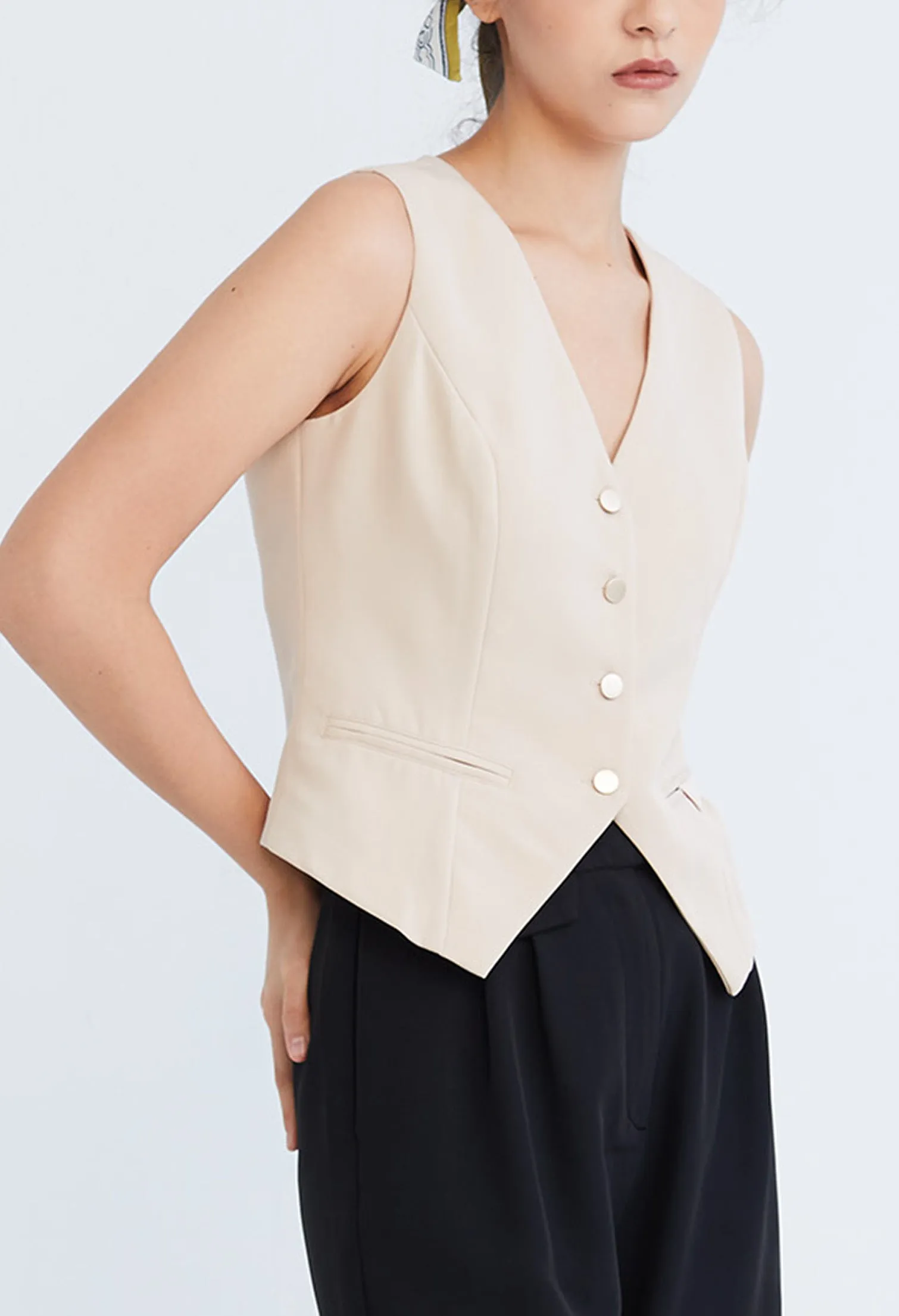 Versatile Polysoft Button-front V Cut Waistcoat