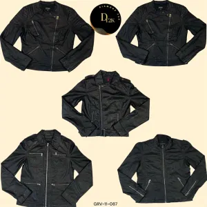 Y2K Edgy Leather Zip-Up Jacket (GRV-11-087)