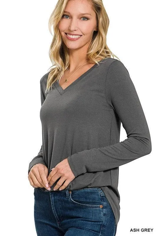 Zenana v-neck long sleeve tunic top