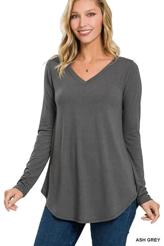 Zenana v-neck long sleeve tunic top